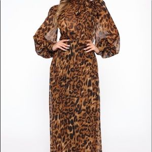 FASHION NOVA leopard maxi dress